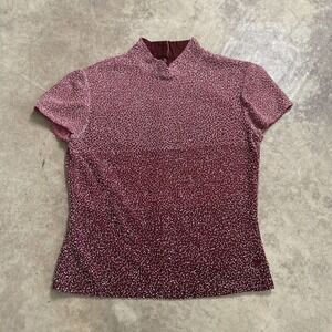 Adrianna Papell Occasions Top Womens‎ 8 Pink Beaded Evening Short Sleeve Party